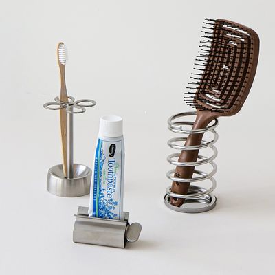 스텐 4구 칫솔꽂이 스프링홀더 치약짜개 3종 세트