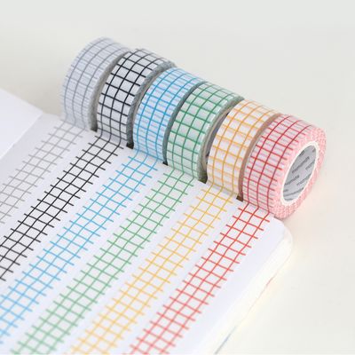 모모마테 크레용 체크 마스킹테이프