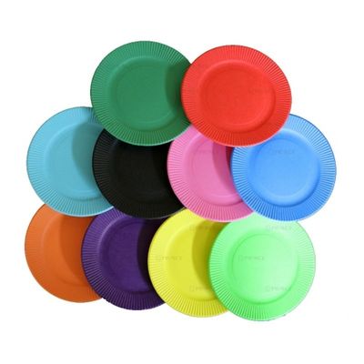 프린스 칼라 종이접시 주황색 10매입 약 18cm