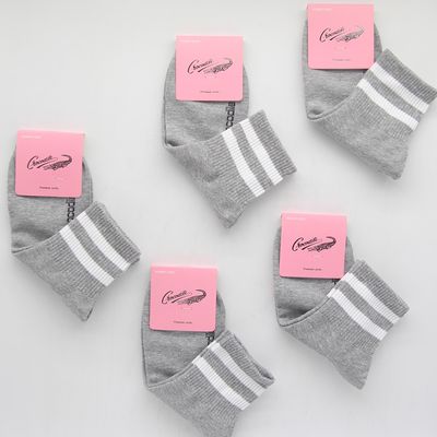 여자 중목양말 그레이 회색 크로커다일 5켤레 세트