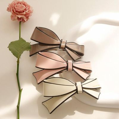 바이데이지 프랑스 블랙라인 리본 자동헤어핀 Bh0806