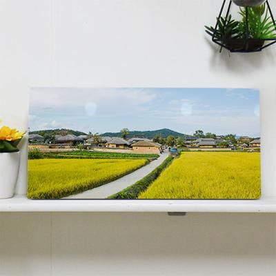 pi589-폼아크릴액자38CmX18Cm_정겨운한국초가집풍경