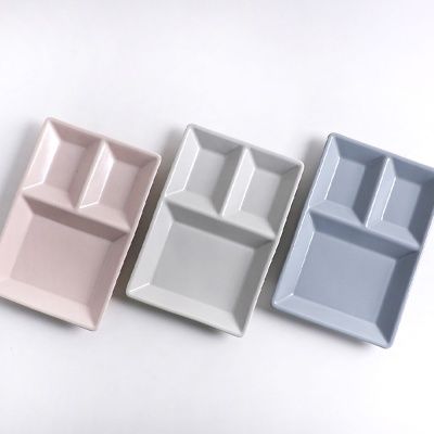 라일 국산 도자기 3절 나눔접시B, 찬기 3color