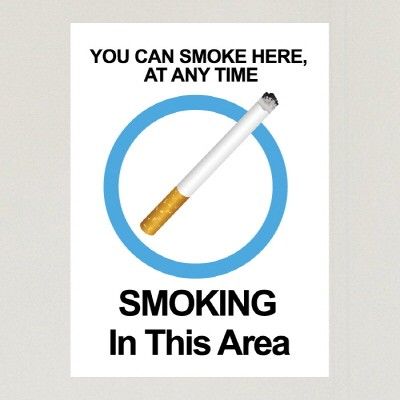 금연스티커-사인 SMOKING IN THIS AREA(칼라)