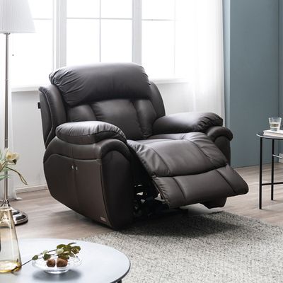 휴식공간 전동1인용천연통가죽 리클라이너소파 KC4112