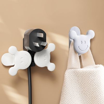 스마일 무타공 전선 코드 정리 클립 콘센트 후크 걸이