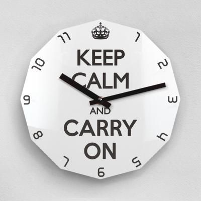 리플렉스 KEEP CALM AND CARRY ON 12각 무소음벽시계 KP12BK