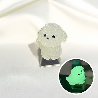강아지 키캡 야광 비숑 엎드려 포인트 키보드 꾸미기