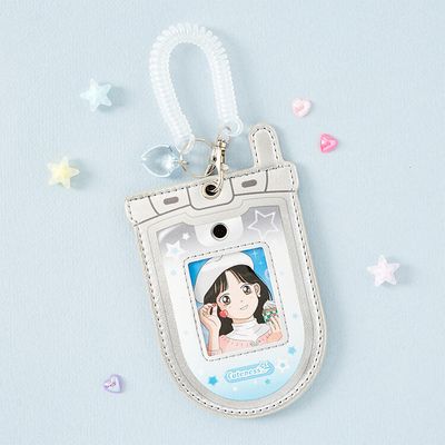 아트박스 핸드폰 포카홀더 실버블루