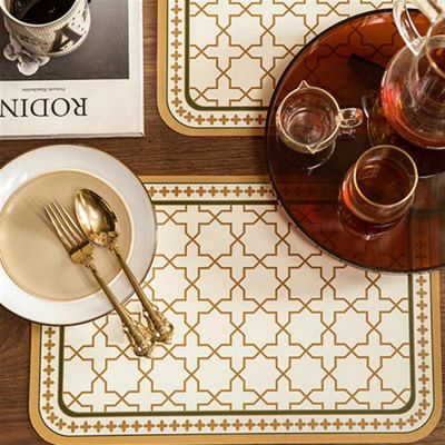 레트로 바이브 가죽 식탁매트