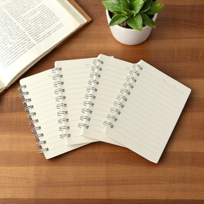 커버 A6 심플 유선 노트 4p세트 스프링 줄공책