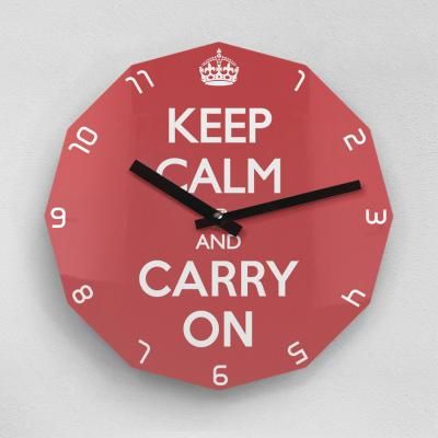 리플렉스 KEEP CALM AND CARRY ON 12각 무소음벽시계 KP12CRD