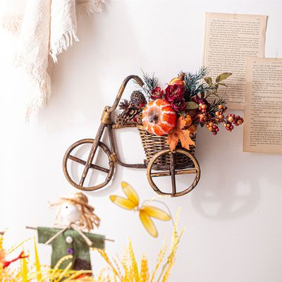 나무 자전거 벽걸이 장식