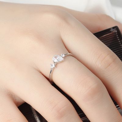 [비쥬홀릭] 실버925 백금도금 아멜리 오픈링 반지(쇼