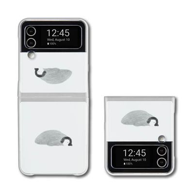 헤롱이 아기펭귄 Z플립3/4 클리어 하드 케이스