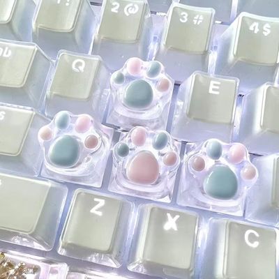 고양이 발바닥 키캡 파스텔 포인트 기계식 키보드