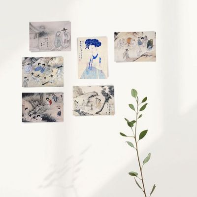 북키스 한국화 카드 혜원 신윤복 풍속화 엽서 15종