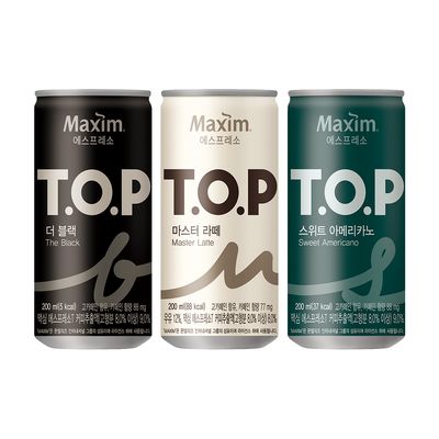 TOP  티오피 200ml 18캔 / 블랙 라떼 스위트