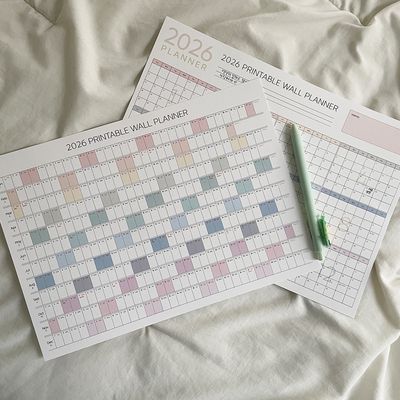 A4 2026년 연력 1년 연간 한장 달력 포스터 캘린더