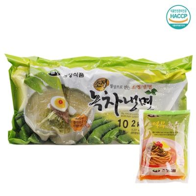 열무육수 녹차냉면/10인분 (녹차면2kg+열무육수10팩)