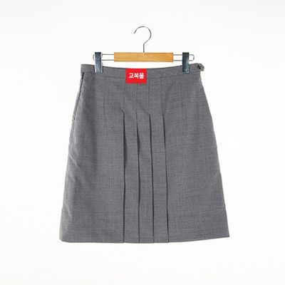 교복몰 앞 4줄 주름 연그레이 치마 (한울중) 교복치마