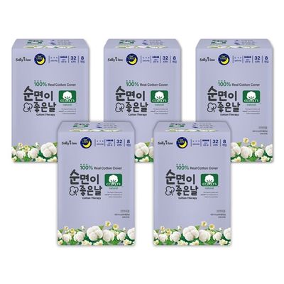 샐리의법칙 순면이좋은날 생리대 오버나이트8P X 5팩