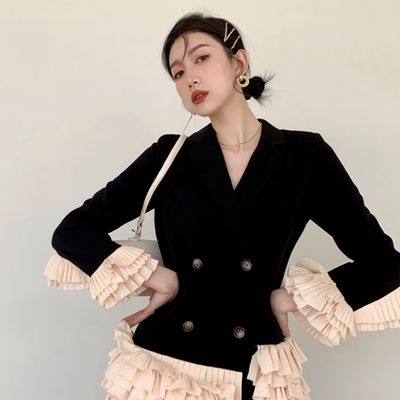 여성 가을 겨울 데이트룩 요리 러플JK