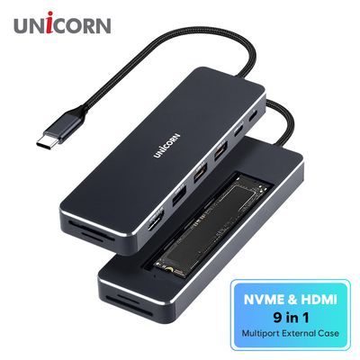 유니콘 NVMe M.2 & 4K 미러링 HDMI 9in1 멀티외장하드