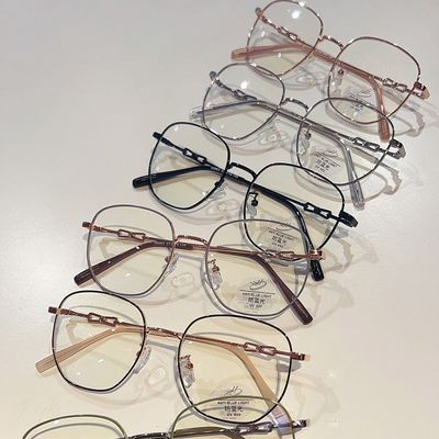 블루라이트 차단 안경테 가벼운 메탈 패션 안경 체인