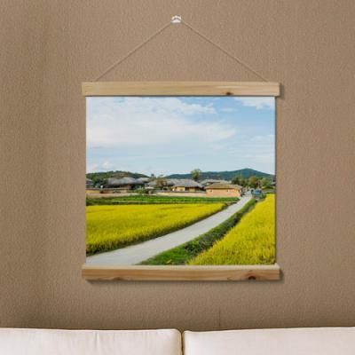ah278-우드스크롤_60CmX60Cm-정겨운한국초가집풍경