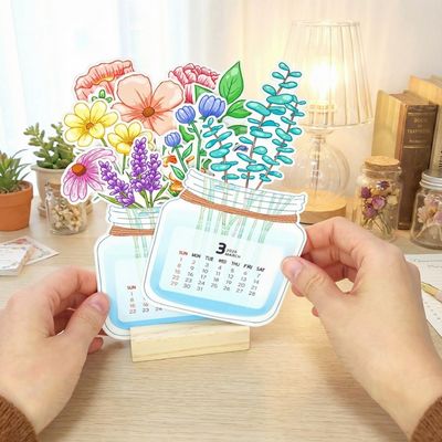 한 송이씩 12개월 2026년 꽃 달력 미니 탁상 캘린더