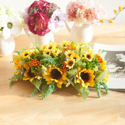 해바라기 조화 센터피스 샤니 테이블 장식 39cm 장식
