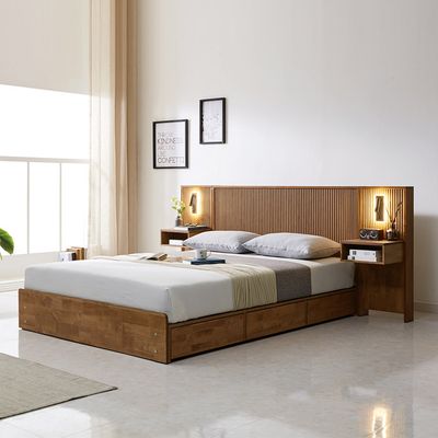 트리플 우드 원목침대Q 프레임 (사이드패널2개)