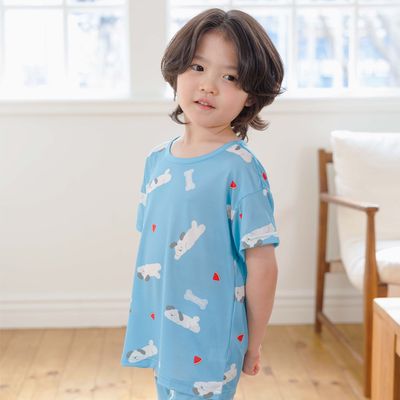 마벨슈슈 큐트도그 체크 쿨냉감 반팔세트 MBH534