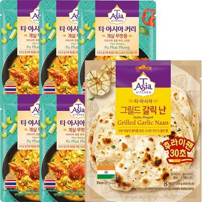 티아시아 게살 푸팟퐁170g 5개+그릴드 갈릭 난 200g