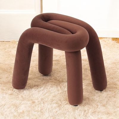 볼드라인 인테리어 스툴(브라운) 패브릭 화장대 의자