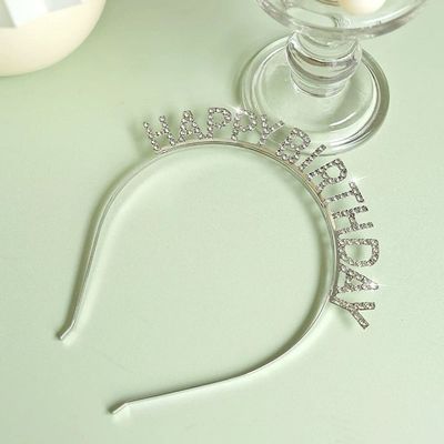 생일 파티 큐빅 공주 머리띠 해피벌스데이 헤어밴드(WFJD3X0)