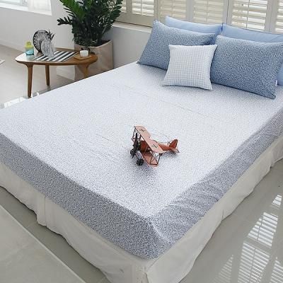 플로럴 면 홑겹 매트리스 커버 퀸 (Queen)