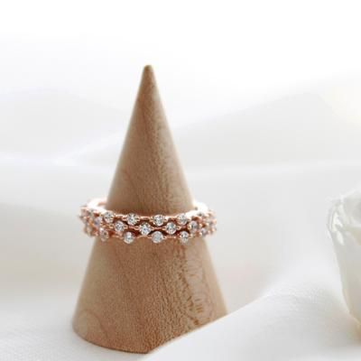 제이로렌 큐빅 크리스탈 로즈골드 실버반지 R0520_21