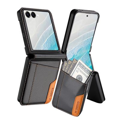 삼성 제트 Z플립 패치 가죽 컬러 카드 핸드폰 케이스