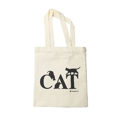 Cat Black 클래식 미니 캔버스 면 에코백 가방