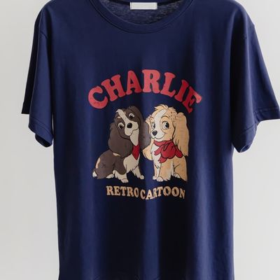 여성 썸머 칠리 퍼피 캐릭터 반팔 티셔츠