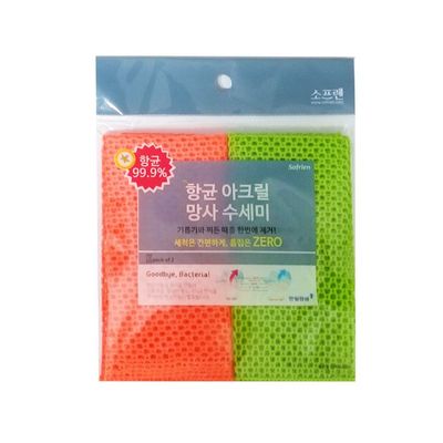 혜명몰 소프렌 아크릴 망사수세미 2P 다용도수세미 고급수세미 설거지수세미 스펀지수세미 스폰지수세미(WFPBZQP)
