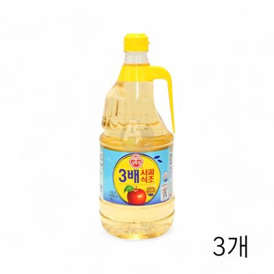 WL 오뚜기 3배사과식초 1.8L X 3개 세배식초 대용량 업소용 식당용식자재 발효식초(WFLPO63)