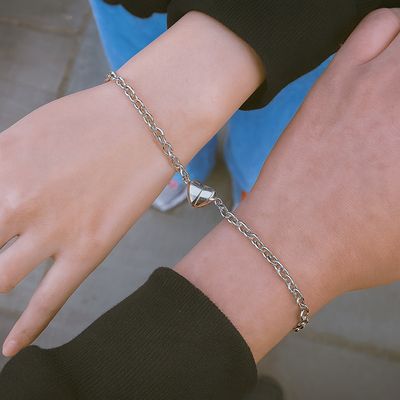 하트 자석 마그네틱 커플 팔찌 세트 변색없는 써지컬