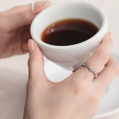 제이로렌 크리스탈 실버볼 이니셜 실버반지 R0531