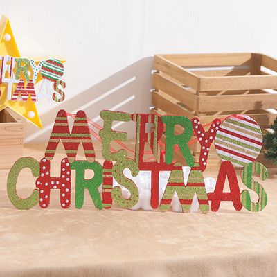 [1+1] 크리스마스 글자 장식 믹스 우드 레드 50x20cm
