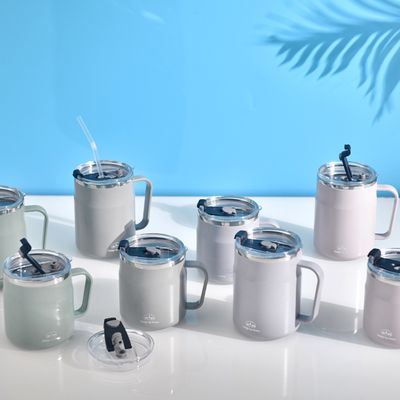 1+1 디유 뚜껑 스텐 보냉 보온 머그 컵 텀블러 420ml