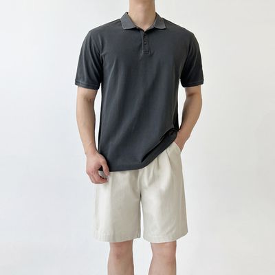 골피아 남자 베이직 반밴딩 코튼 치노 반바지 바지