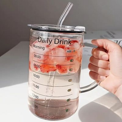 건강한 습관 유리 텀블러 스트로,스트로 브러시 세트